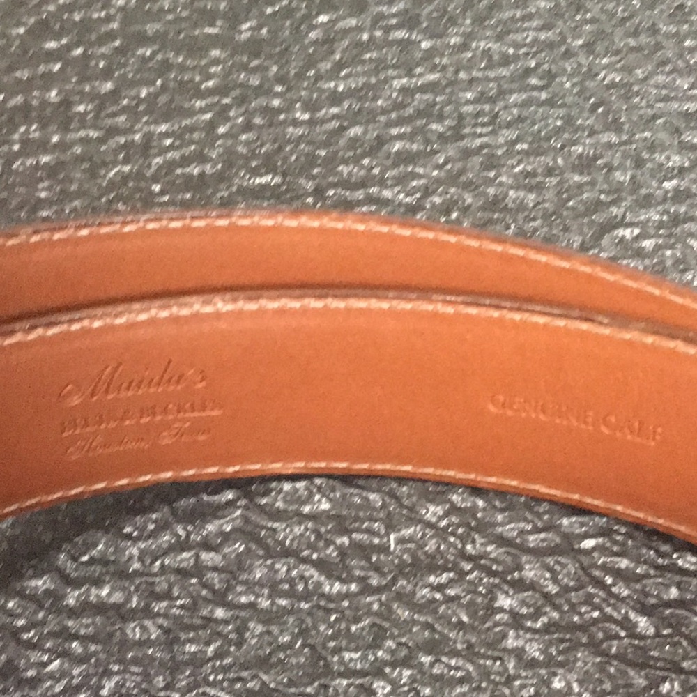 Handcrafted Calfskin NEW Maida's Luxury Mens/Unisex Brown Leather Belt - Size 44 - Picture 13 of 16